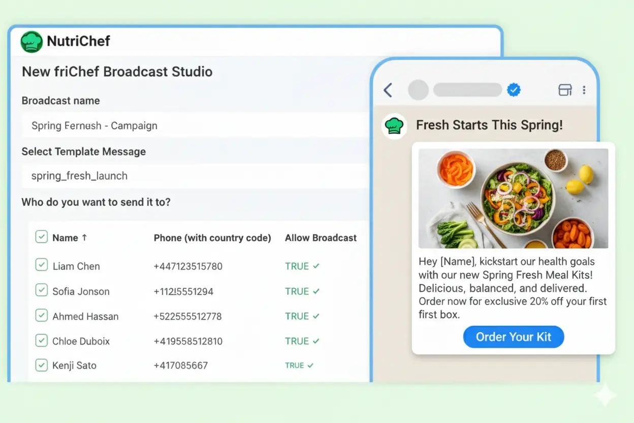 Broadcast & Bulk Messages - Mass messaging interface